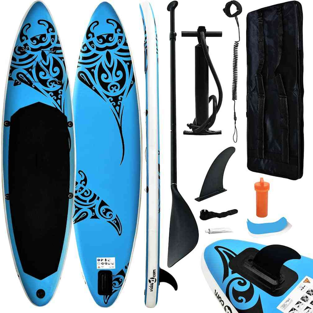Vidaxl Inflatable Stand Up Paddleboard Set 126"&quotX29.9"&quotX5.9"" Blue