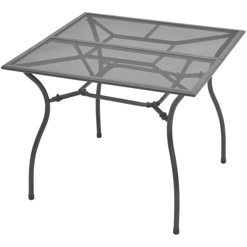 Vidaxl Patio Table 35.4"&quotX35.4"&quotX28.3"" Steel Mesh