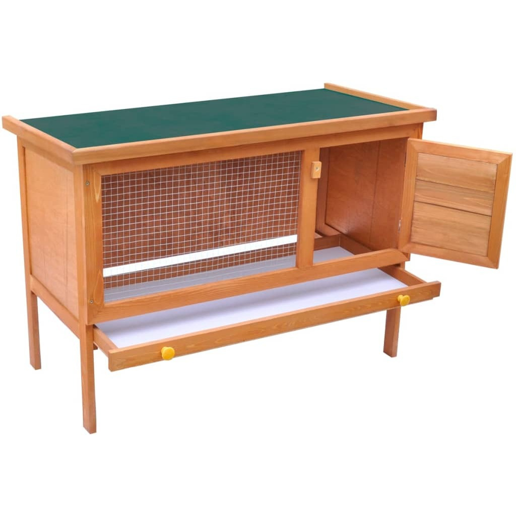 Outdoor Rabbit Hutch Small Animal House Pet Cage 1 Layer Wood