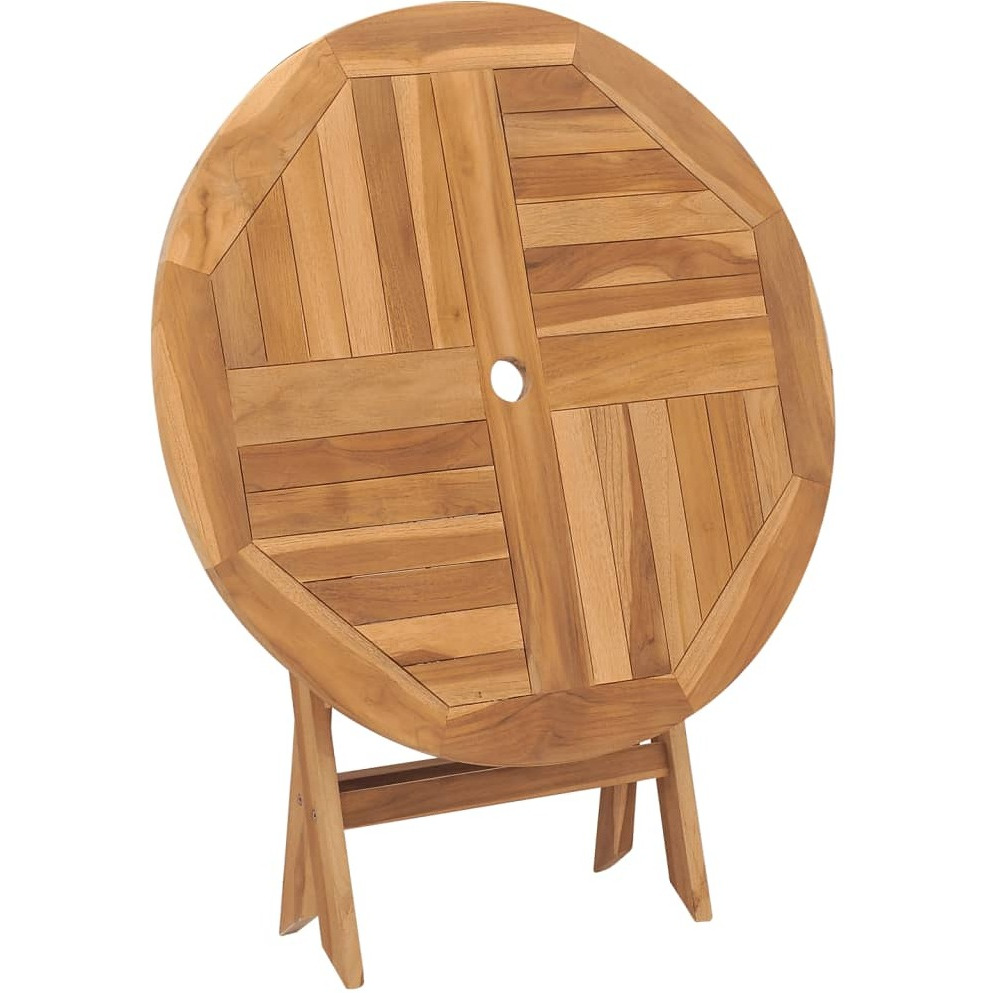Vidaxl Folding Patio Table 33.5"&quotX30"" Solid Teak Wood