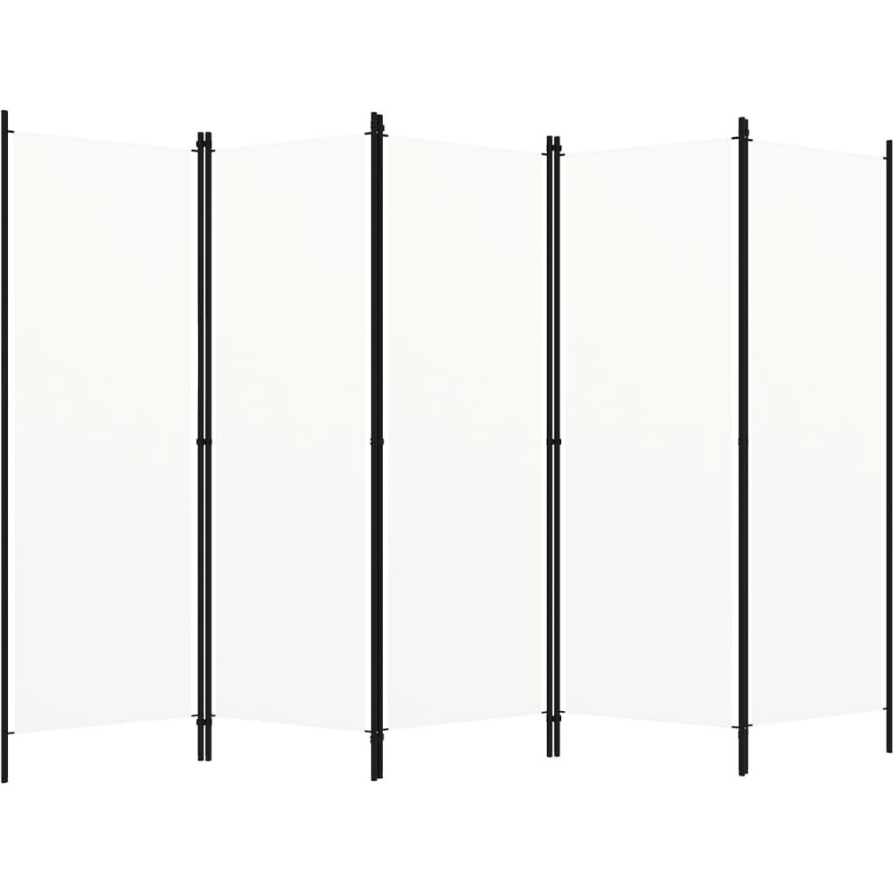Vidaxl 5-Panel Room Divider Cream White 98.4"&quotX70.9""