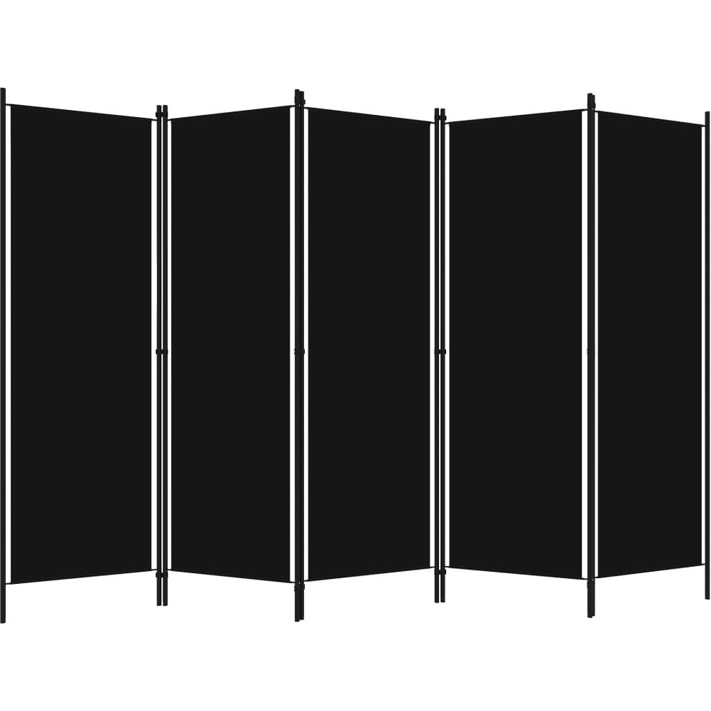 Vidaxl 5-Panel Room Divider Black 98.4"&quotX70.9""