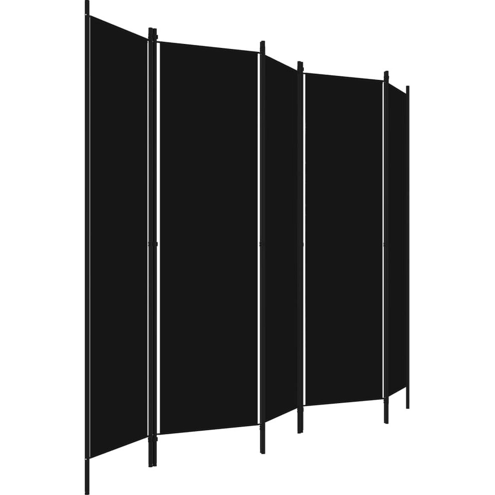 Vidaxl 5-Panel Room Divider Black 98.4"&quotX70.9""
