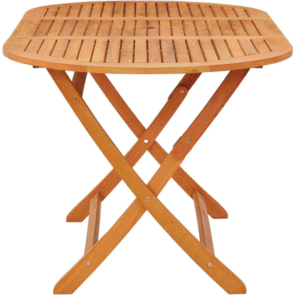 Vidaxl Folding Patio Table 63"&quotX33.5"&quotX29.5"" Solid Eucalyptus Wood