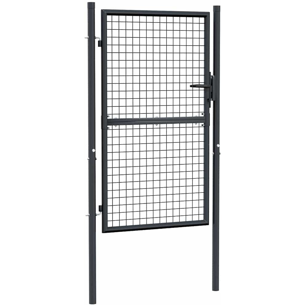 Vidaxl Mesh Garden Gate Galvanized Steel 39.4"&quotX78.7"" Gray