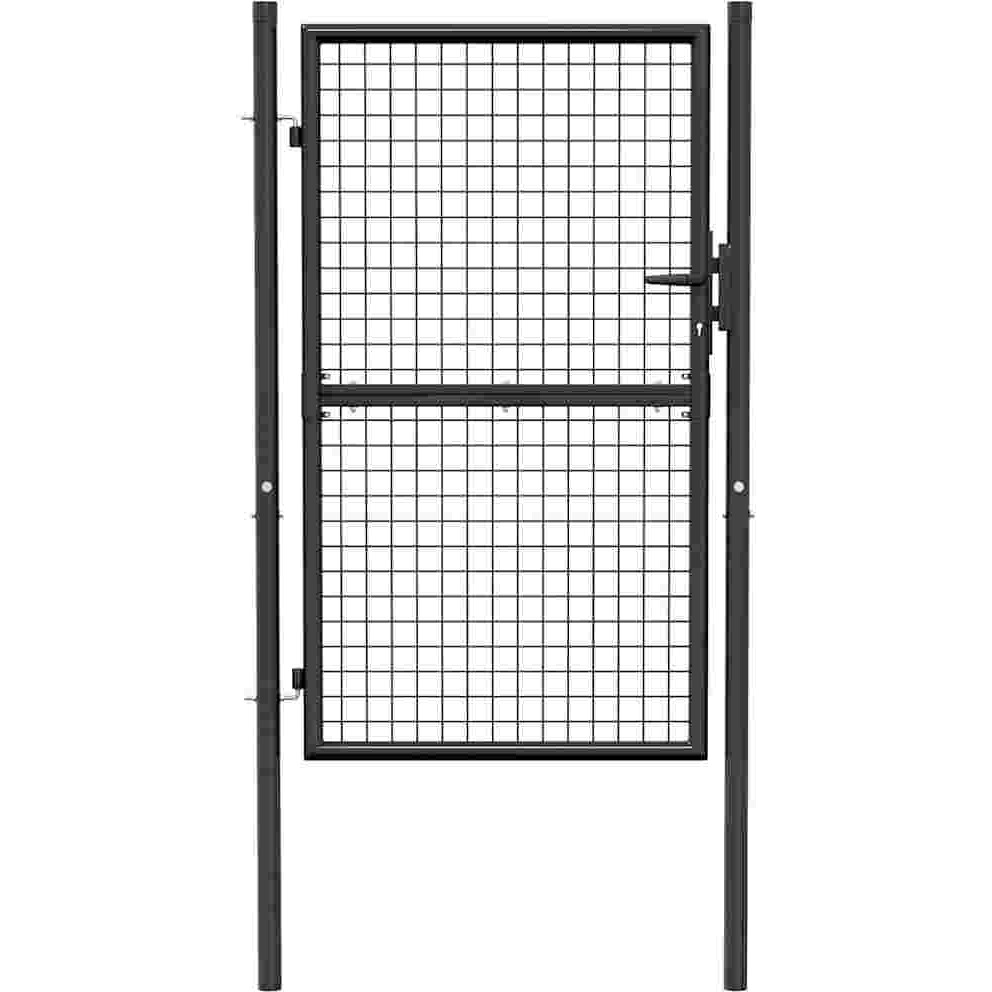 Vidaxl Mesh Garden Gate Galvanized Steel 39.4"&quotX78.7"" Gray