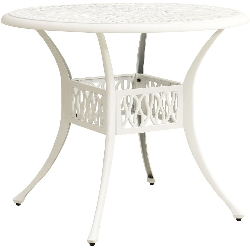 Vidaxl Patio Table White 35.4"&quotX35.4"&quotX29.1"" Cast Aluminum