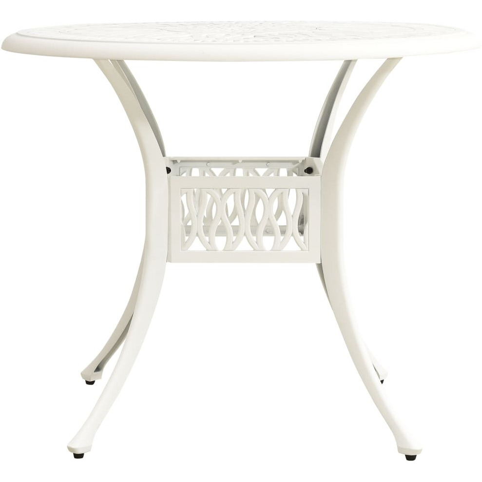 Vidaxl Patio Table White 35.4"&quotX35.4"&quotX29.1"" Cast Aluminum