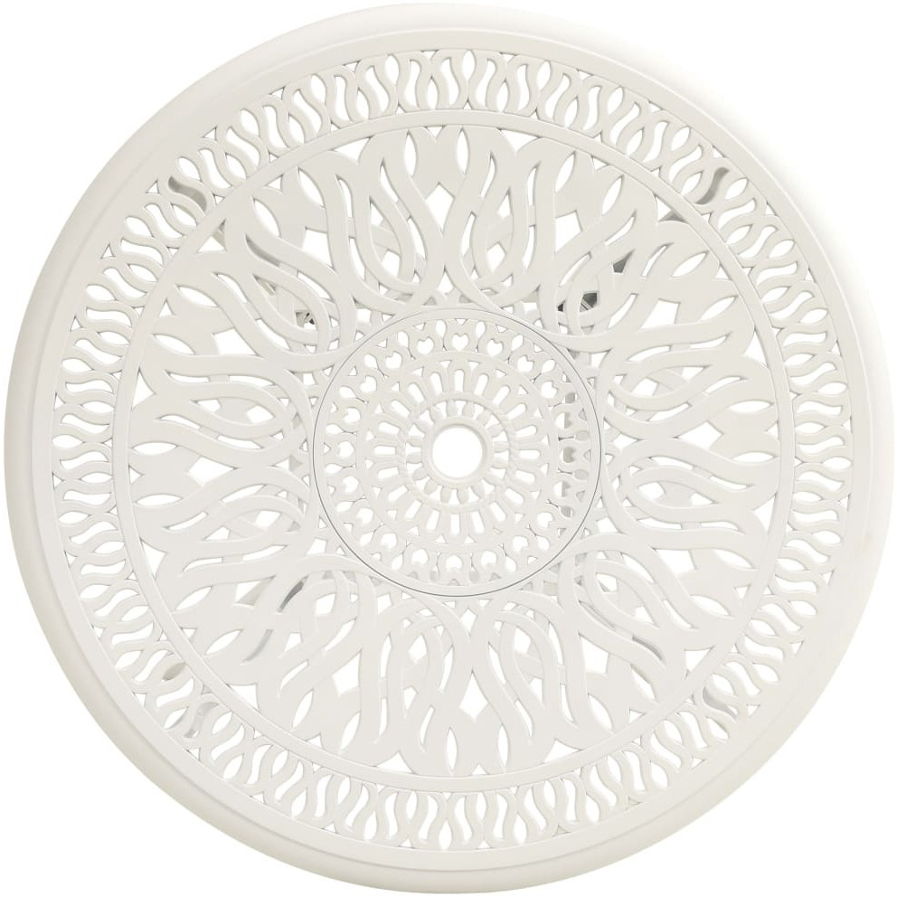 Vidaxl Patio Table White 35.4"&quotX35.4"&quotX29.1"" Cast Aluminum
