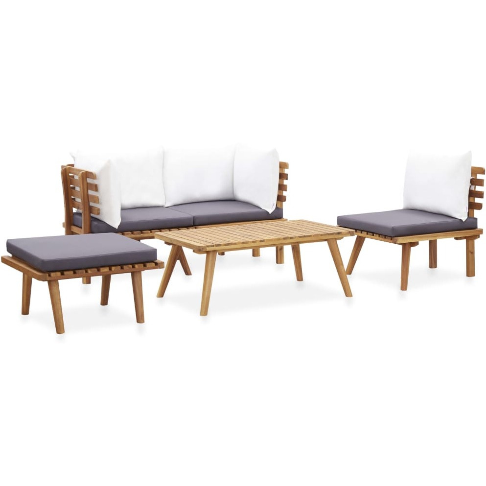 Vidaxl 5 Piece Patio Lounge Set Solid Acacia Wood