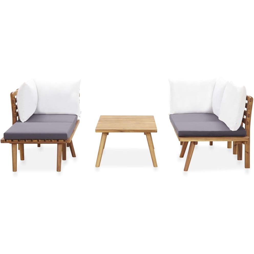 Vidaxl 5 Piece Patio Lounge Set Solid Acacia Wood