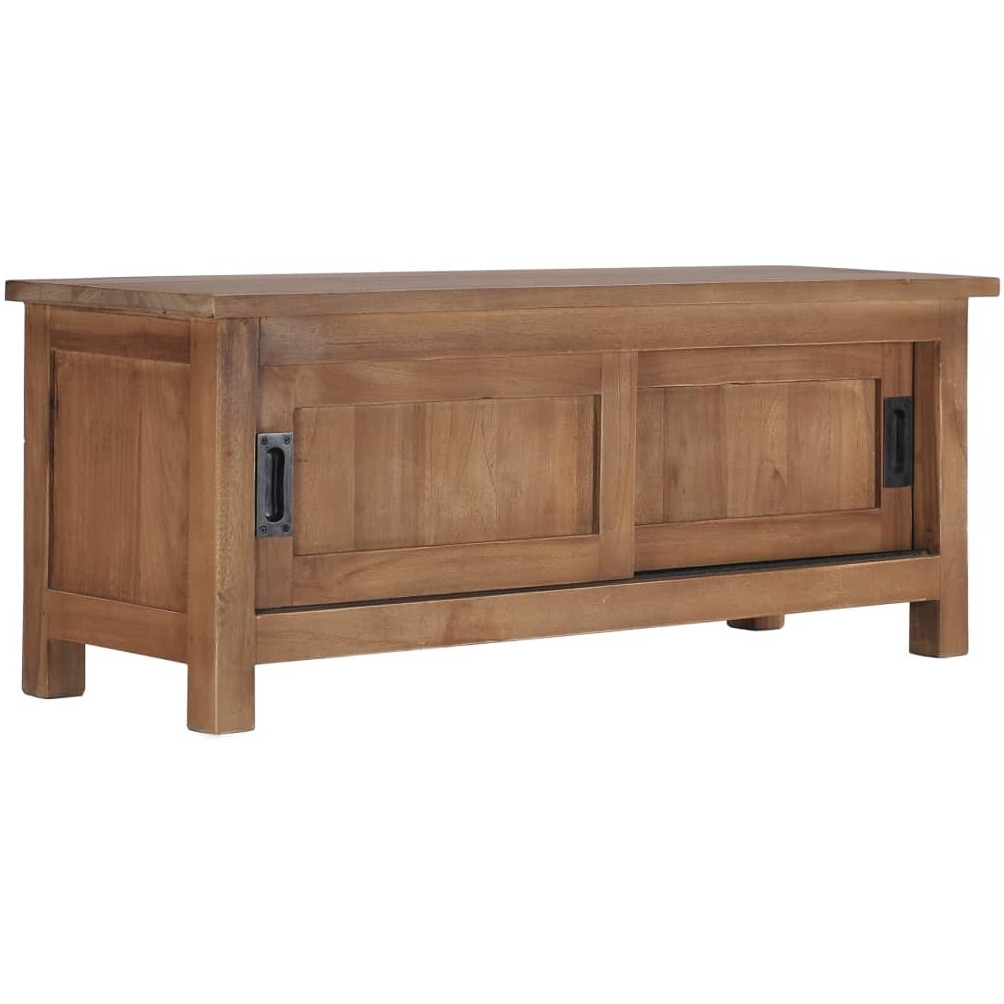 Vidaxl Tv Cabinet 35.4"&quotX11.8"&quotX13.8"" Solid Teak Wood