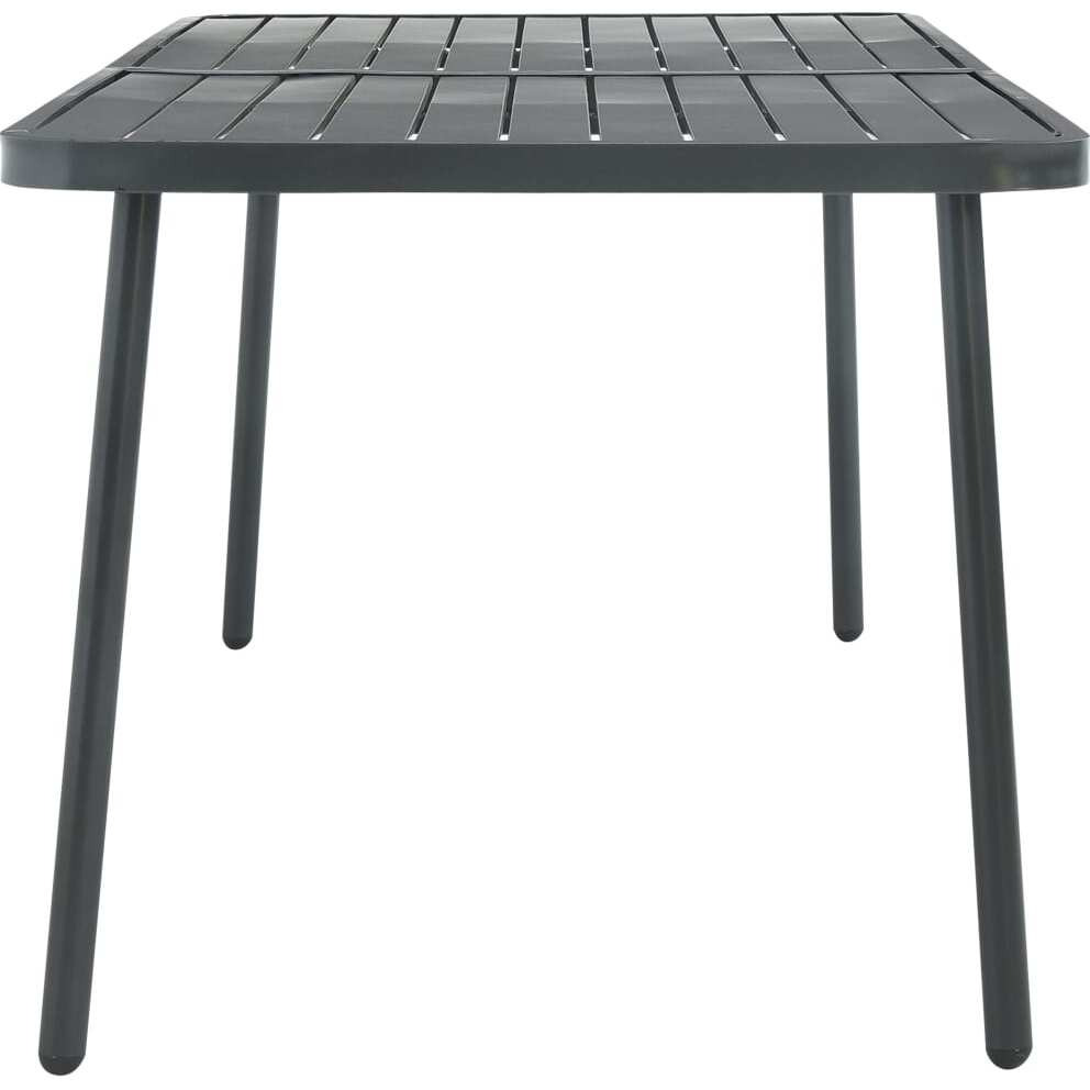 Vidaxl Patio Table Dark Gray 70.9"&quotX32.7"&quotX28.3"" Steel