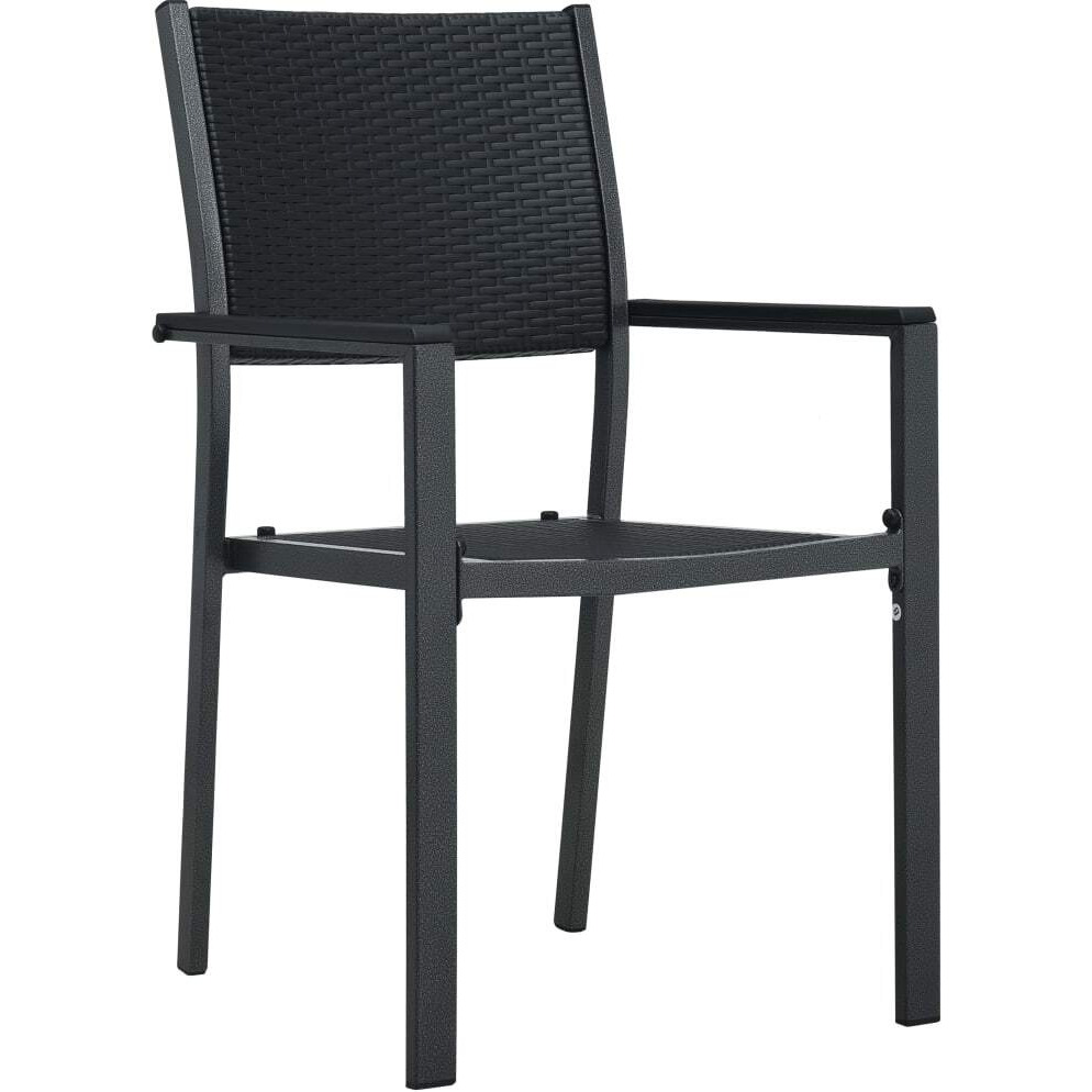 Vidaxl Patio Chairs 2 Pcs Black Plastic Rattan Look