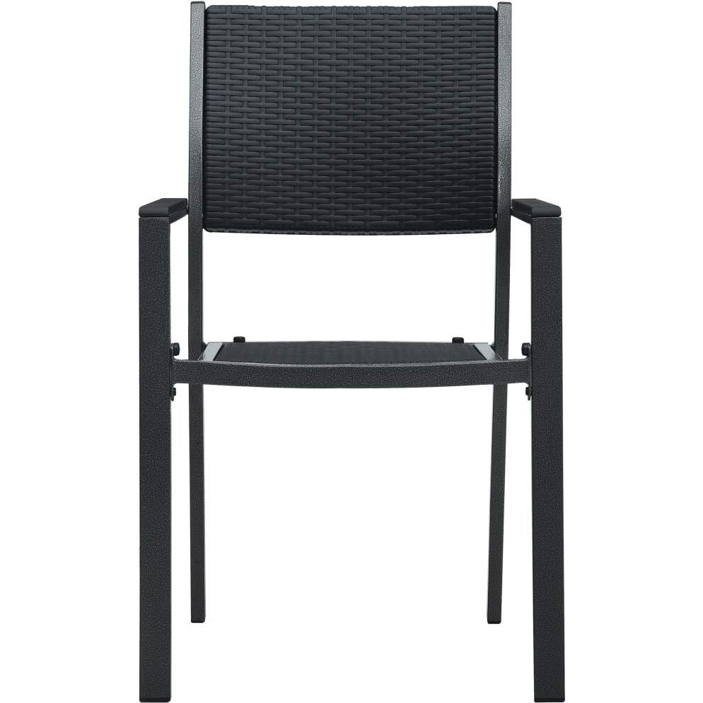 Vidaxl Patio Chairs 2 Pcs Black Plastic Rattan Look