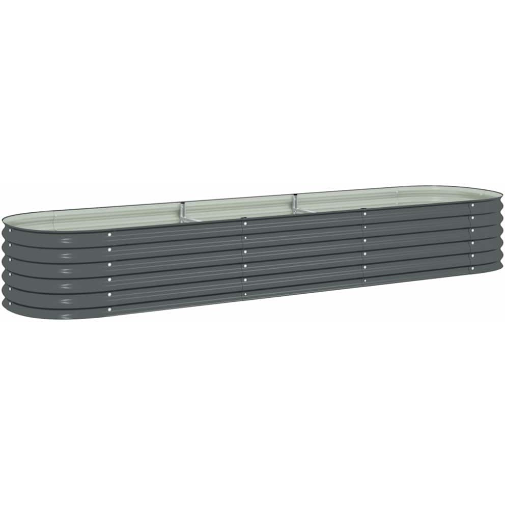 Vidaxl Garden Raised Bed 126"&quotX31.5"&quotX17.3"" Galvanized Steel Gray