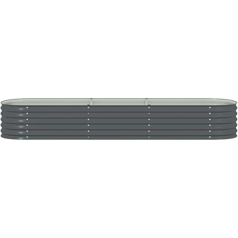 Vidaxl Garden Raised Bed 126"&quotX31.5"&quotX17.3"" Galvanized Steel Gray