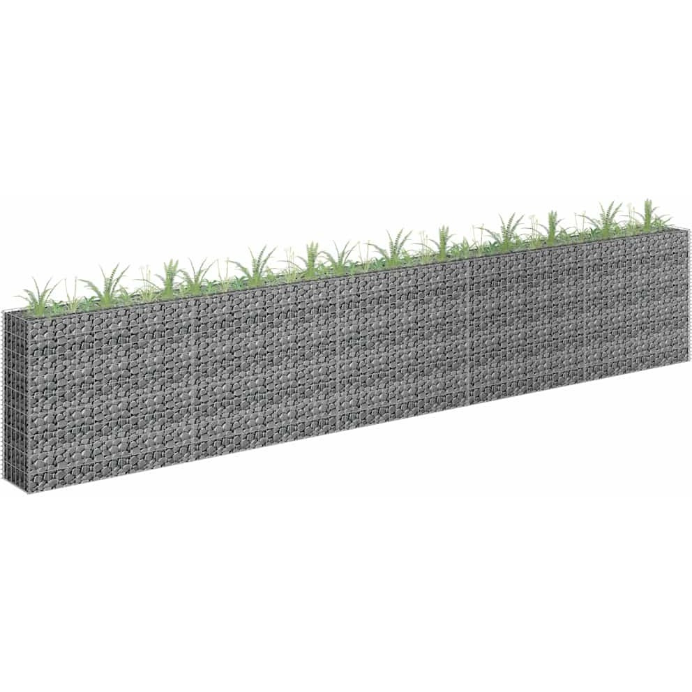 Vidaxl Gabion Raised Bed Galvanized Steel 177.2"&quotX11.8"&quotX35.4""