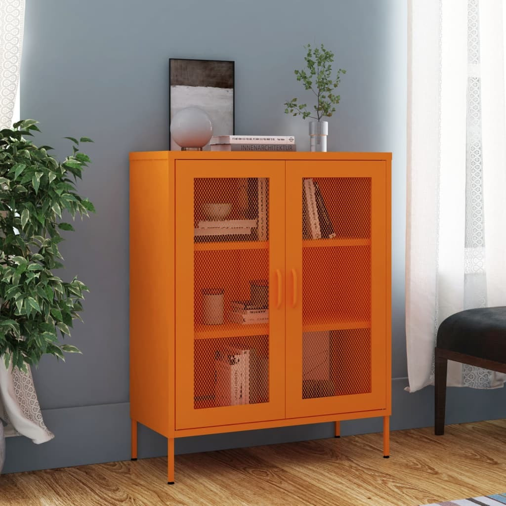 Vidaxl Storage Cabinet Orange 31.5"&quotX13.8"&quotX40"" Steel