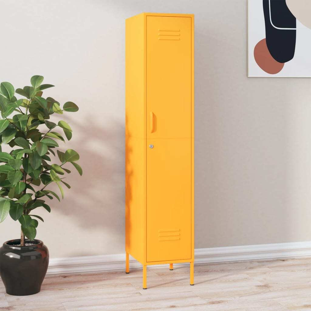 Vidaxl Locker Cabinet Mustard Yellow 13.8"&quotX18.1"&quotX70.9"" Steel