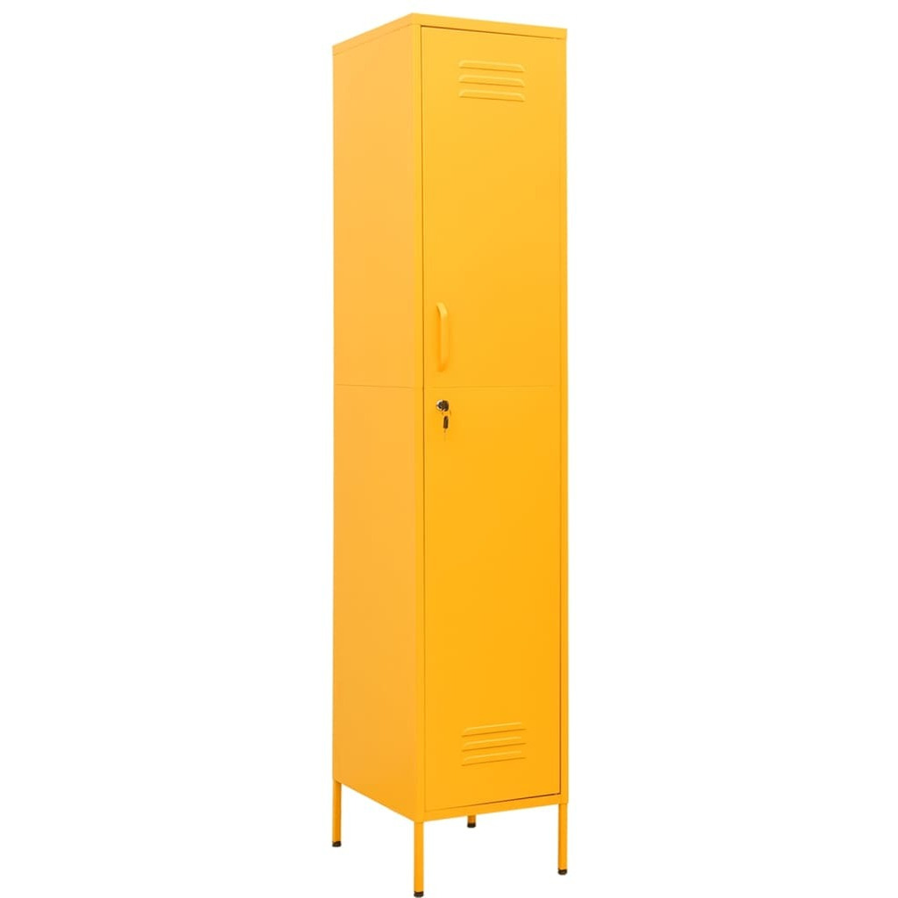 Vidaxl Locker Cabinet Mustard Yellow 13.8"&quotX18.1"&quotX70.9"" Steel