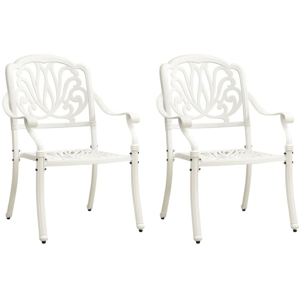 Vidaxl 3 Piece Bistro Set Cast Aluminum White