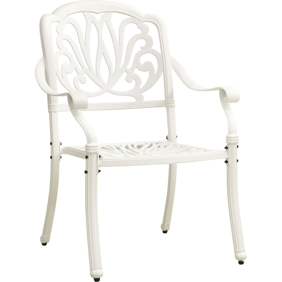 Vidaxl 5 Piece Bistro Set Cast Aluminum White