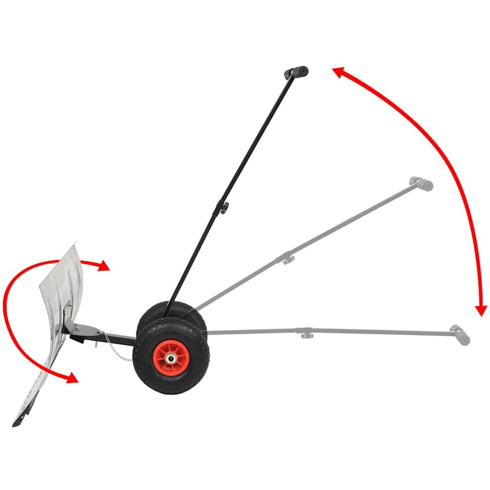 Vidaxl Manual Snowplough With Wheels 39.4"&quotX17.3""