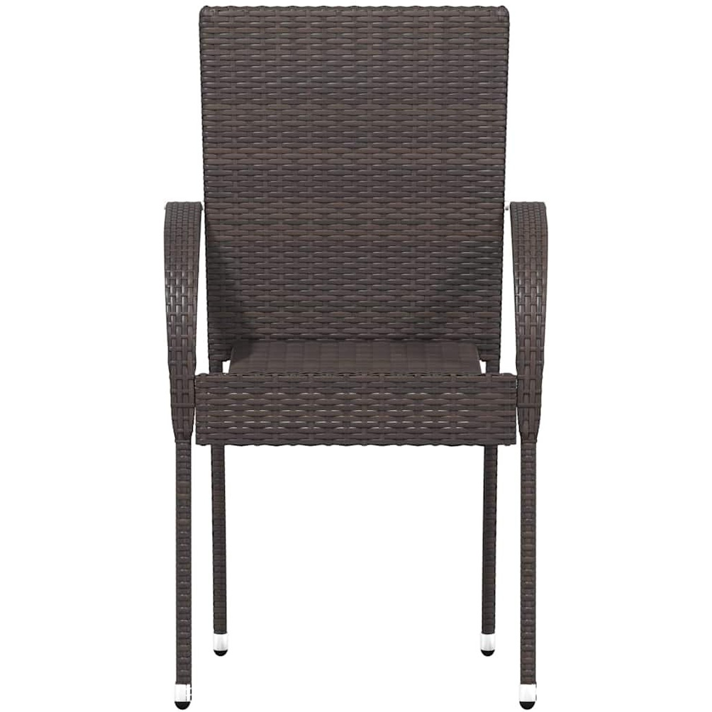 Vidaxl Stackable Patio Chairs 4 Pcs Poly Rattan Brown