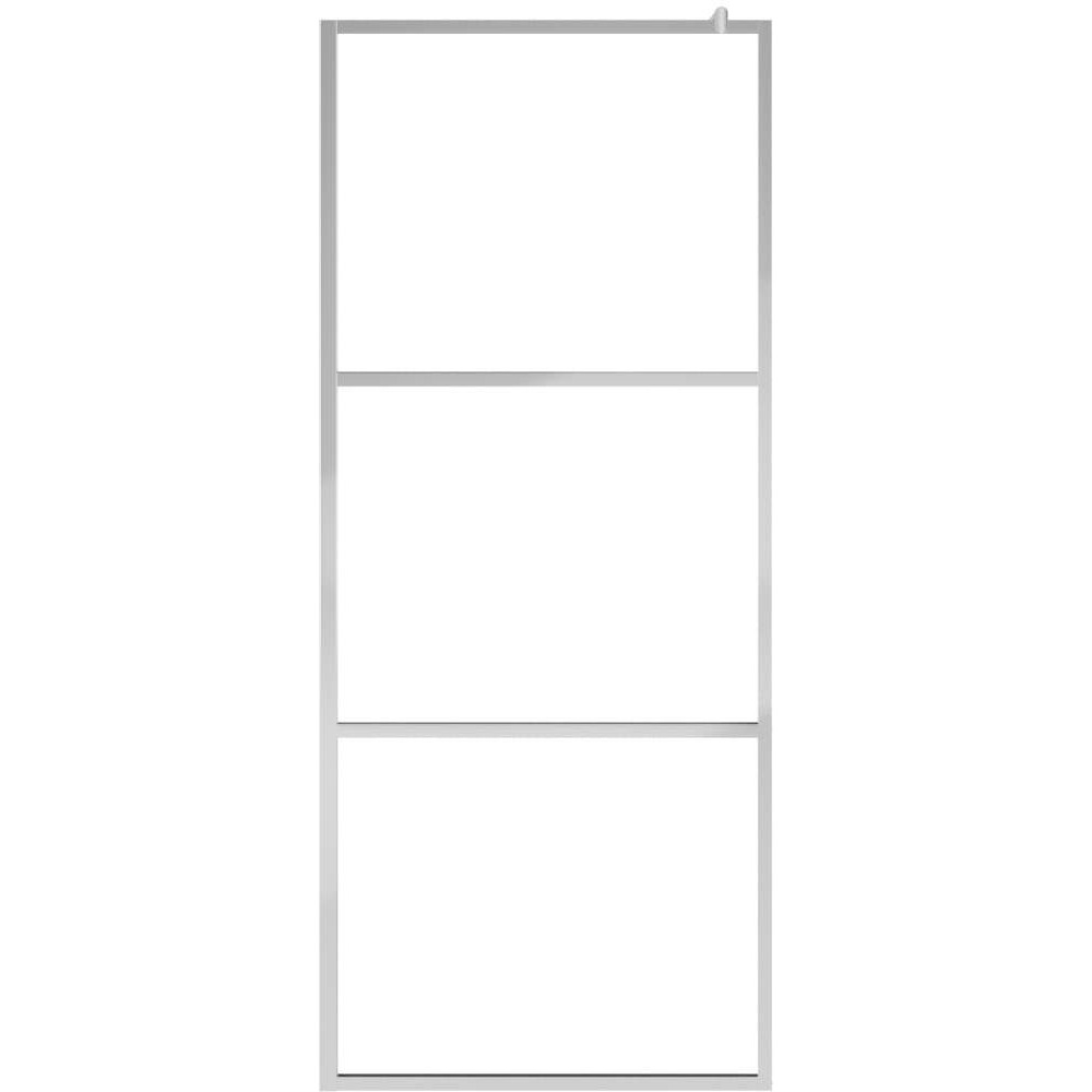 Vidaxl Walk-In Shower Wall With Whole Frosted Esg Glass 39.4"&quotX76.8""