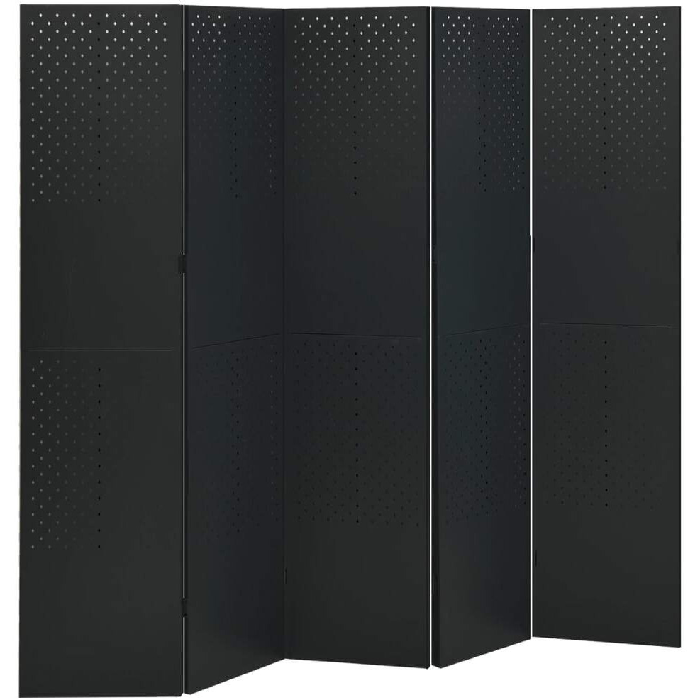 Vidaxl 5-Panel Room Divider Black 78.7"&quotX70.9"" Steel