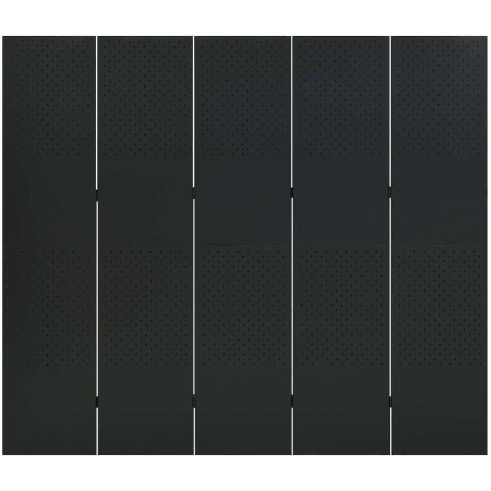 Vidaxl 5-Panel Room Divider Black 78.7"&quotX70.9"" Steel