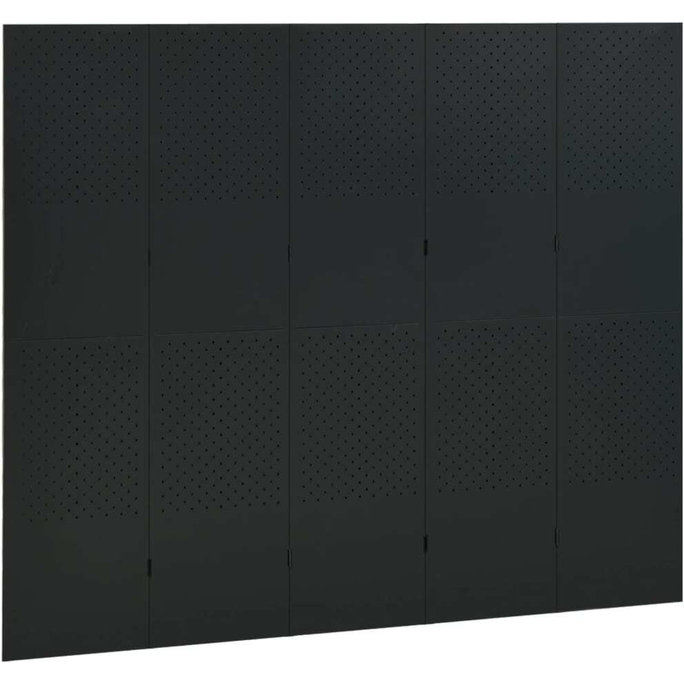 Vidaxl 5-Panel Room Divider Black 78.7"&quotX70.9"" Steel