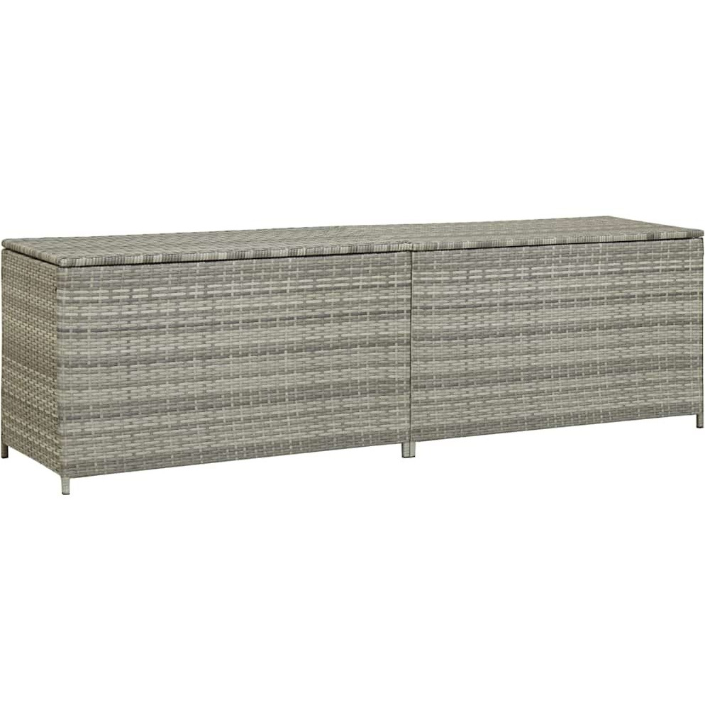 Vidaxl Patio Storage Box Poly Rattan 78.7"&quotX19.6"&quotX23.6"" Gray