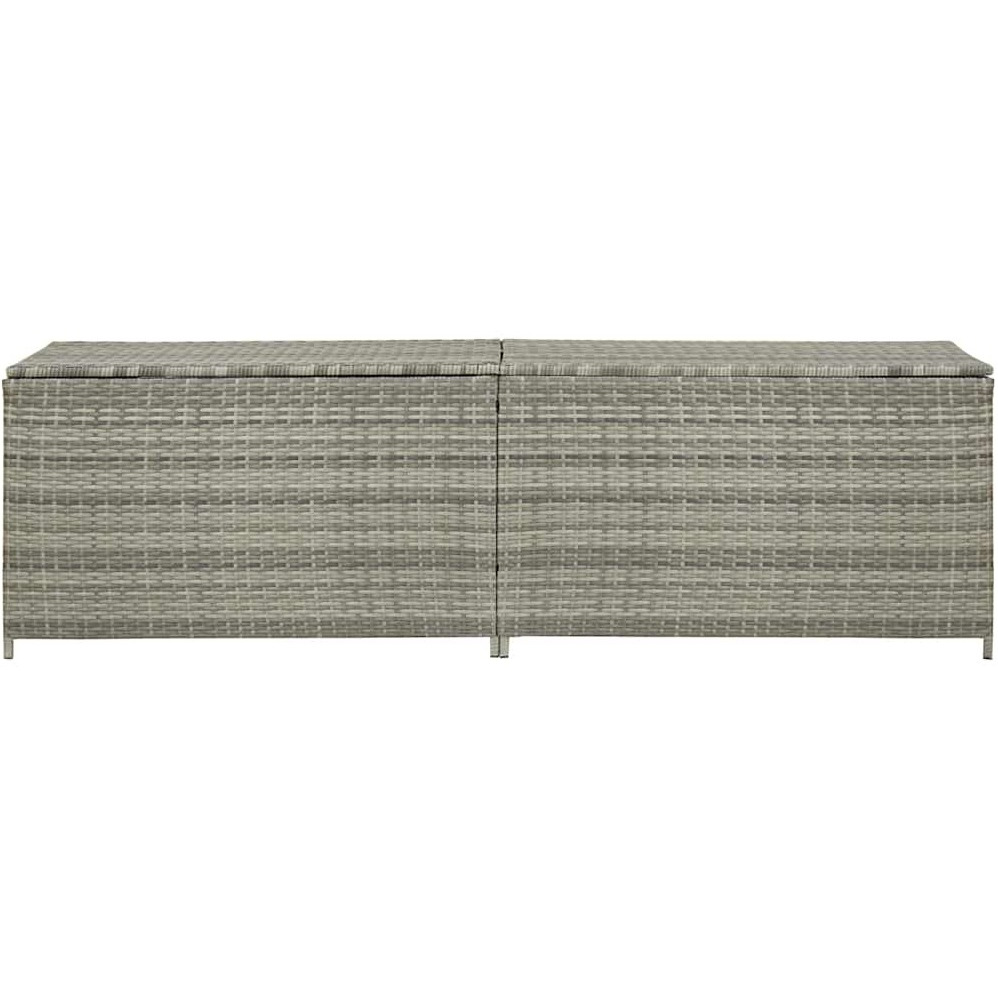 Vidaxl Patio Storage Box Poly Rattan 78.7"&quotX19.6"&quotX23.6"" Gray