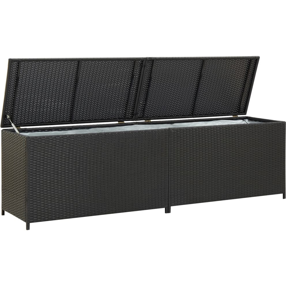 Vidaxl Patio Storage Box Poly Rattan 78.7"&quotX19.6"&quotX23.6"" Black