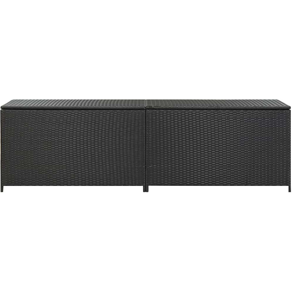 Vidaxl Patio Storage Box Poly Rattan 78.7"&quotX19.6"&quotX23.6"" Black