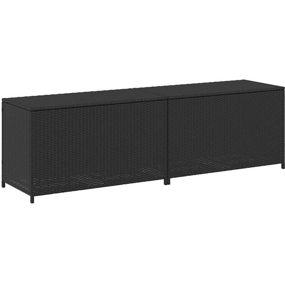 Vidaxl Patio Storage Box Poly Rattan 78.7"&quotX19.6"&quotX23.6"" Black