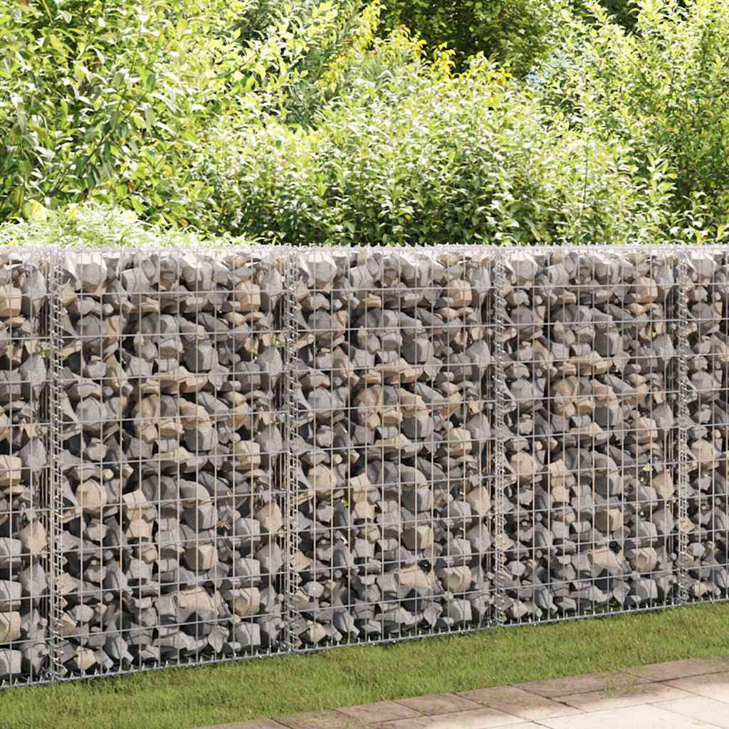 Vidaxl Gabion Wall With Covers Galvanized Steel 78.7"&quotX23.6"&quotX39.4""