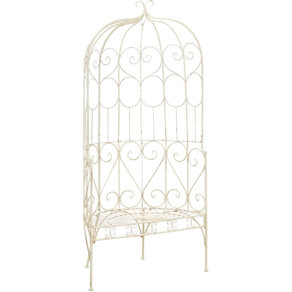 Vidaxl Patio Bench 37.4"" Iron Antique White