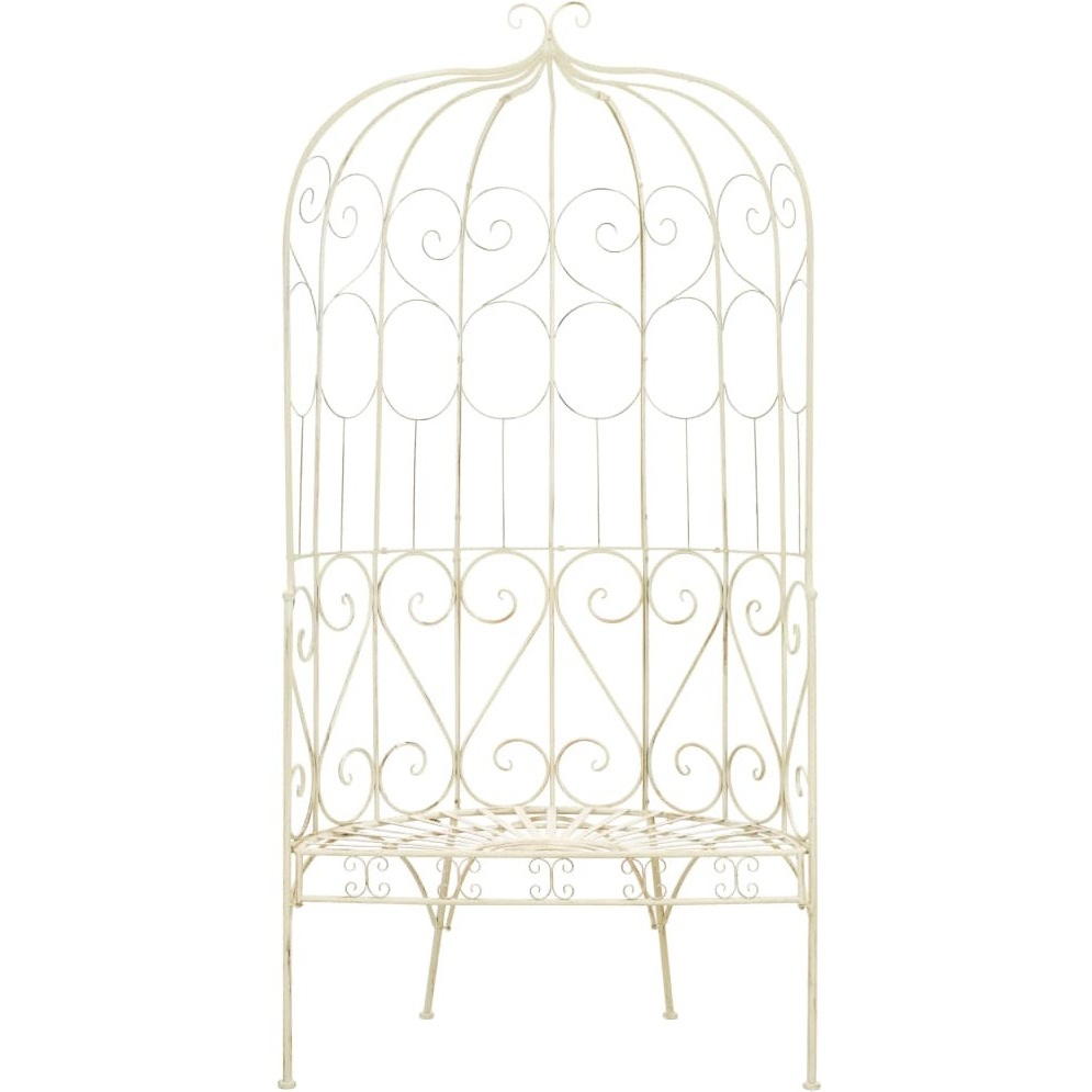 Vidaxl Patio Bench 37.4"" Iron Antique White