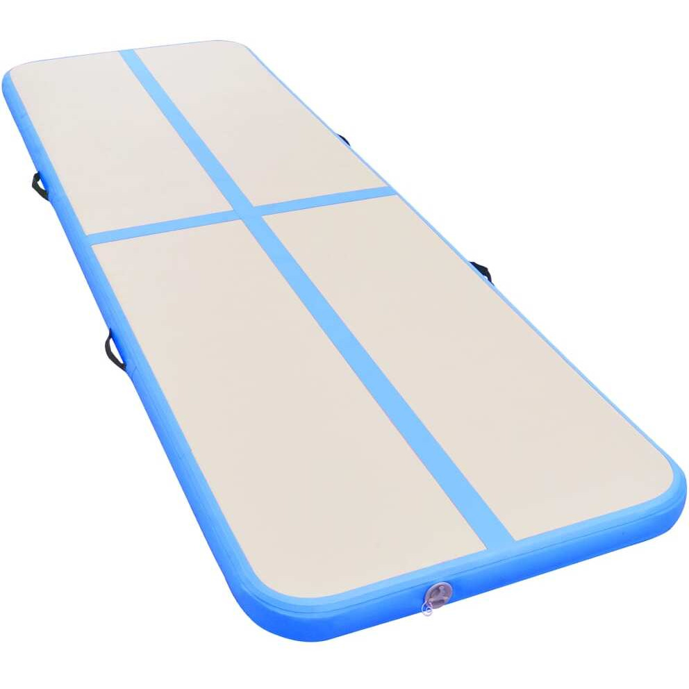 Vidaxl Inflatable Gymnastics Mat With Pump 315"&quotX39.4"&quotX3.9"" Pvc Blue