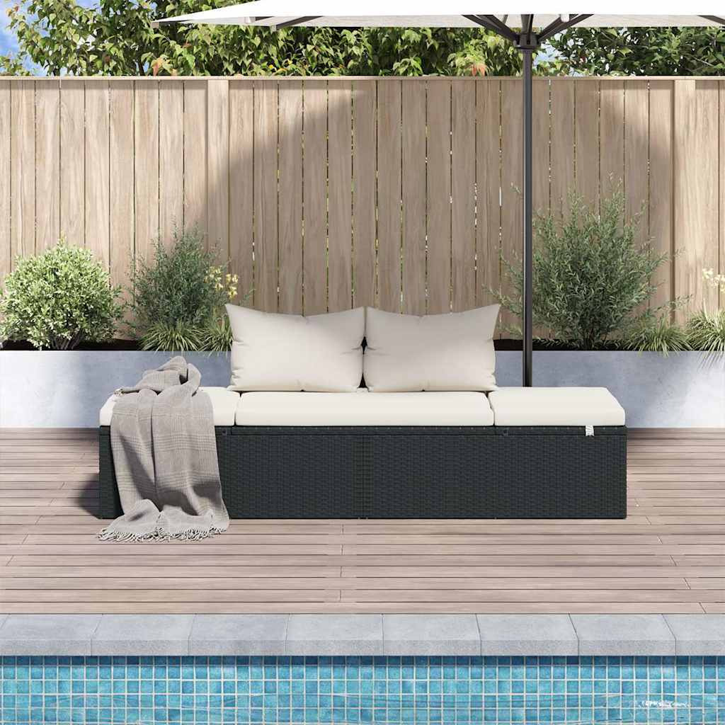 Vidaxl Patio Bed Black 76.8"&quotX23.6"" Poly Rattan