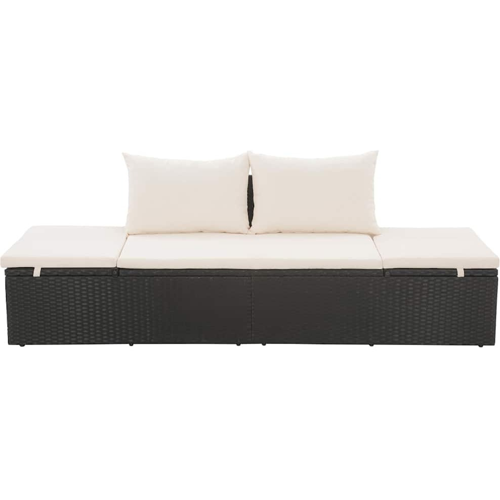 Vidaxl Patio Bed Black 76.8"&quotX23.6"" Poly Rattan