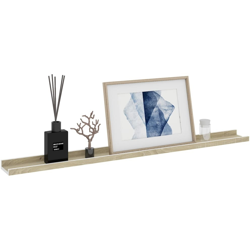 Vidaxl Wall Shelves 2 Pcs White And Sonoma Oak 39.4"&quotX3.5"&quotX1.2""
