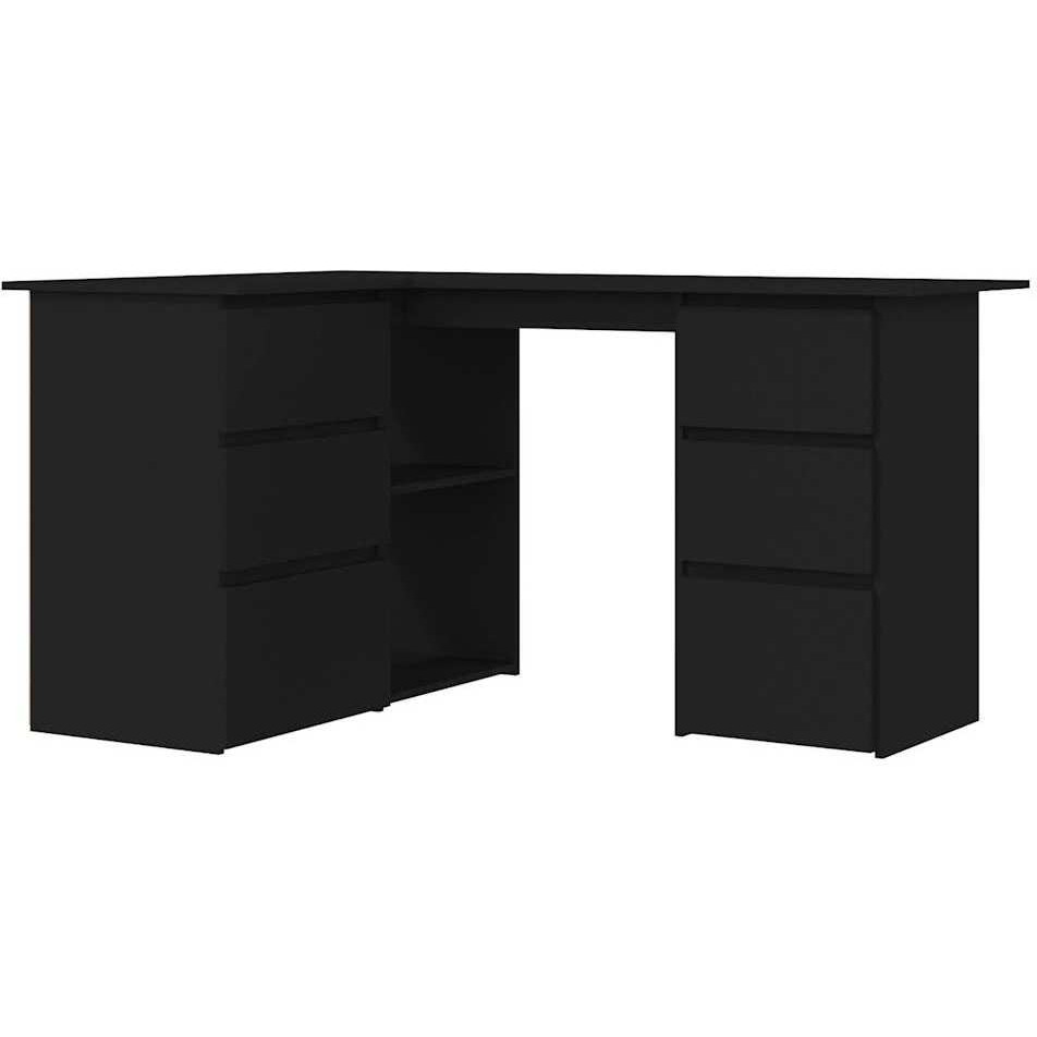 Vidaxl Corner Desk Black 57.1"&quotX39.4"&quotX29.9"" Engineered Wood