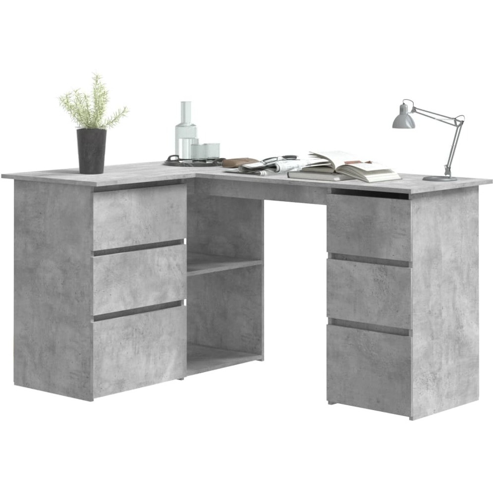 Vidaxl Corner Desk Concrete Gray 57.1"&quotX39.4"&quotX29.9"" Engineered Wood