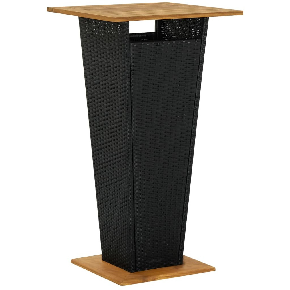 Vidaxl 3 Piece Patio Bar Set With Cushions Poly Rattan Black
