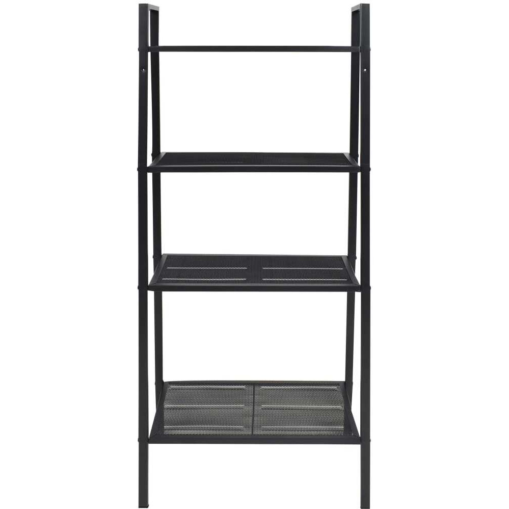 Vidaxl Ladder Bookcase 4 Tiers Metal Black