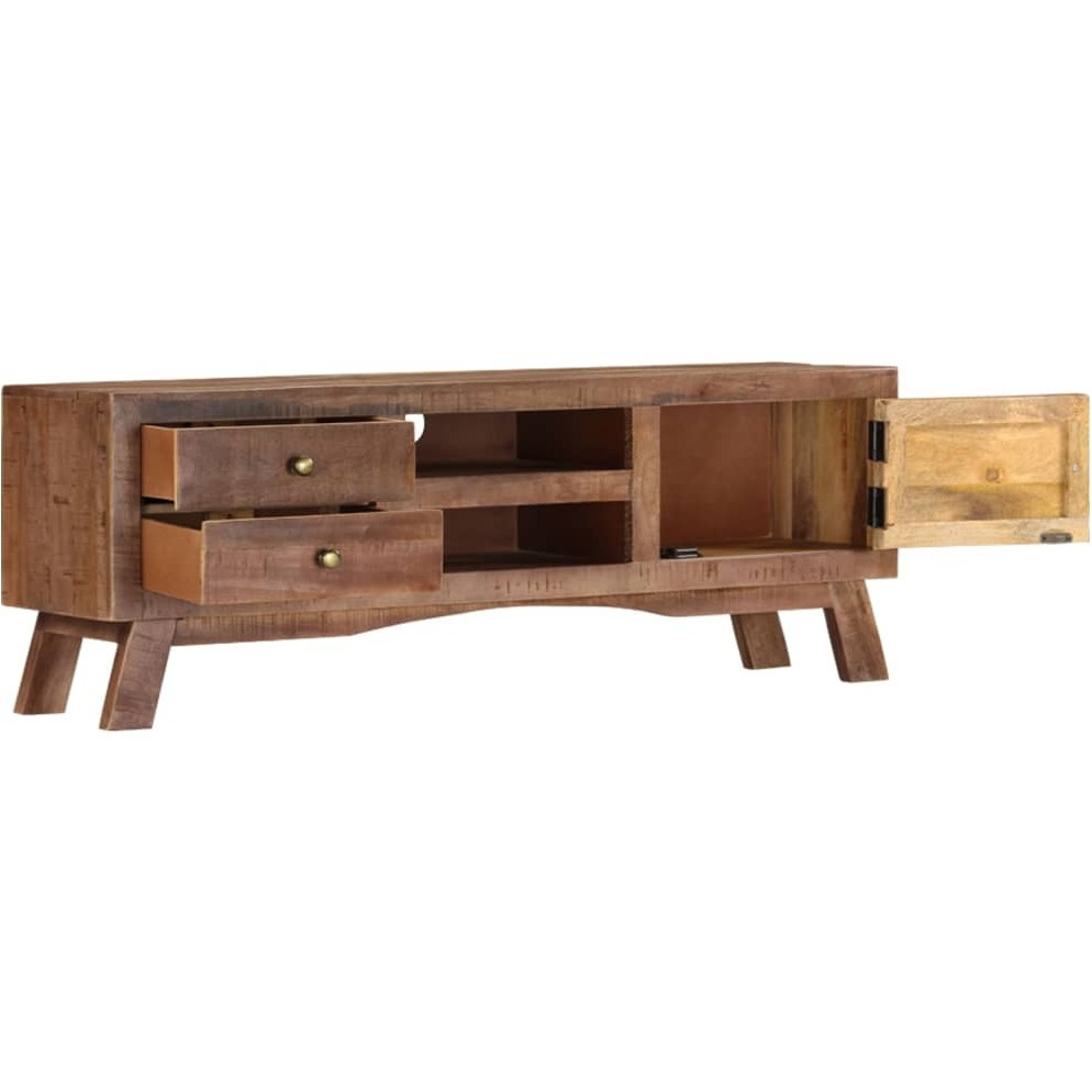Vidaxl Tv Cabinet 43.3"&quotX11.8"&quotX15.7"" Rough Mango Wood